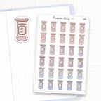Zoomed in image of the doodles from a character planner sticker sheet.