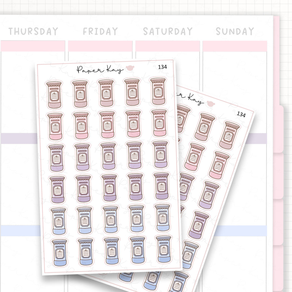 Sticker sheet product measurement.