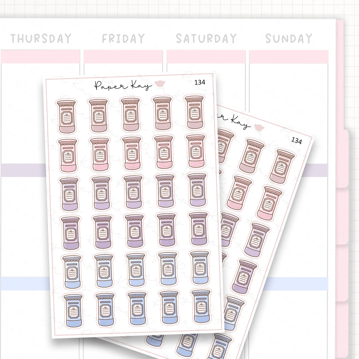 Sticker sheet product measurement.
