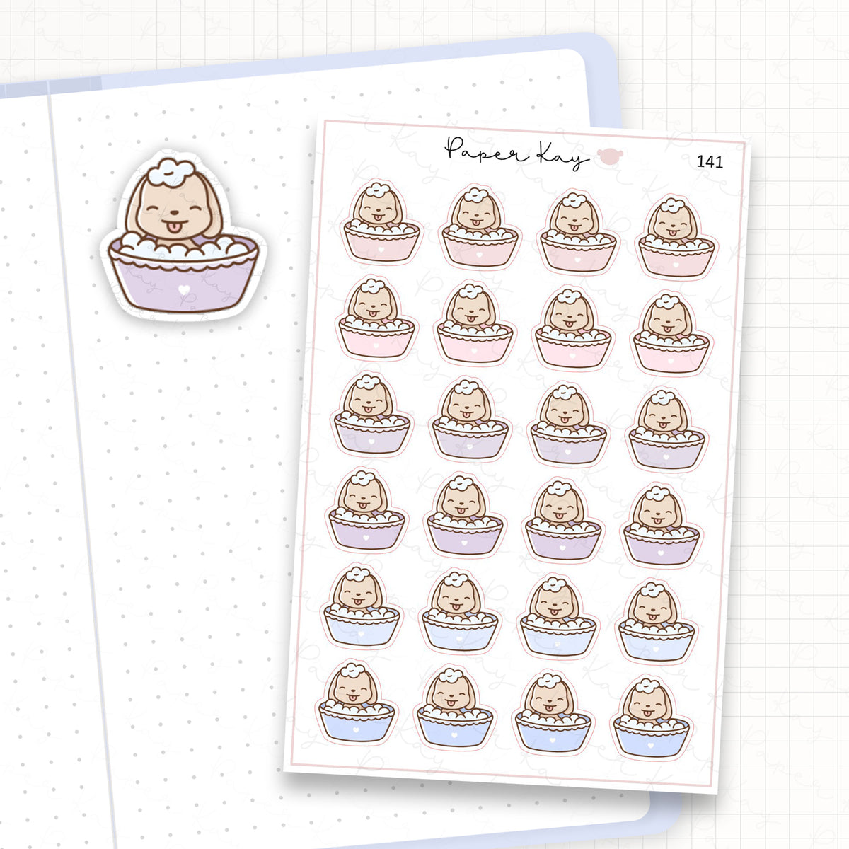 Zoomed in image of the doodles from a character planner sticker sheet.