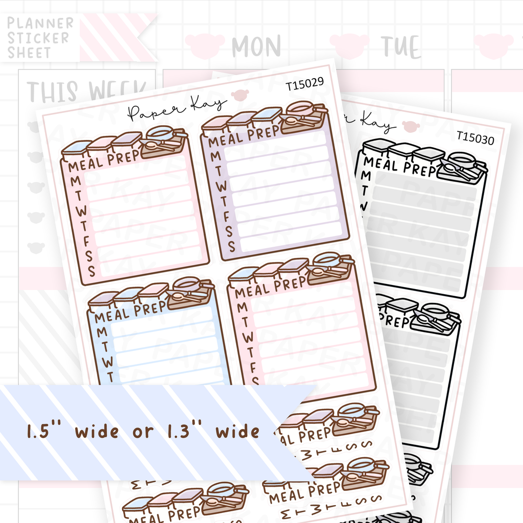 Meal Prep Tracker Sticker Sheet
