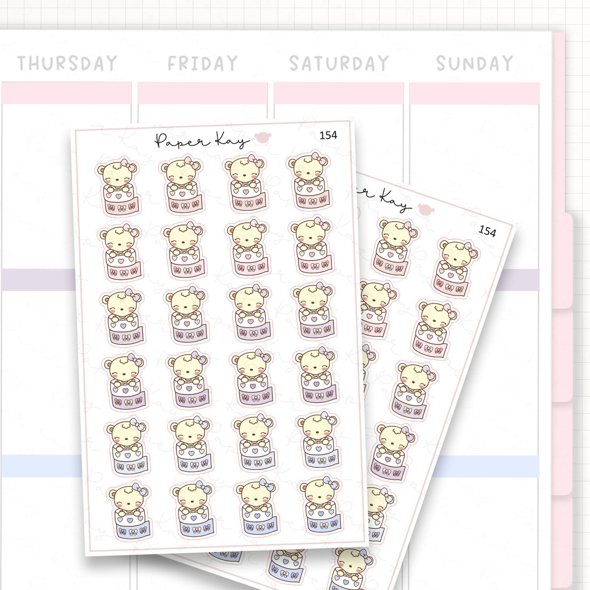 Dot the Bear Washi Sticker Sheet