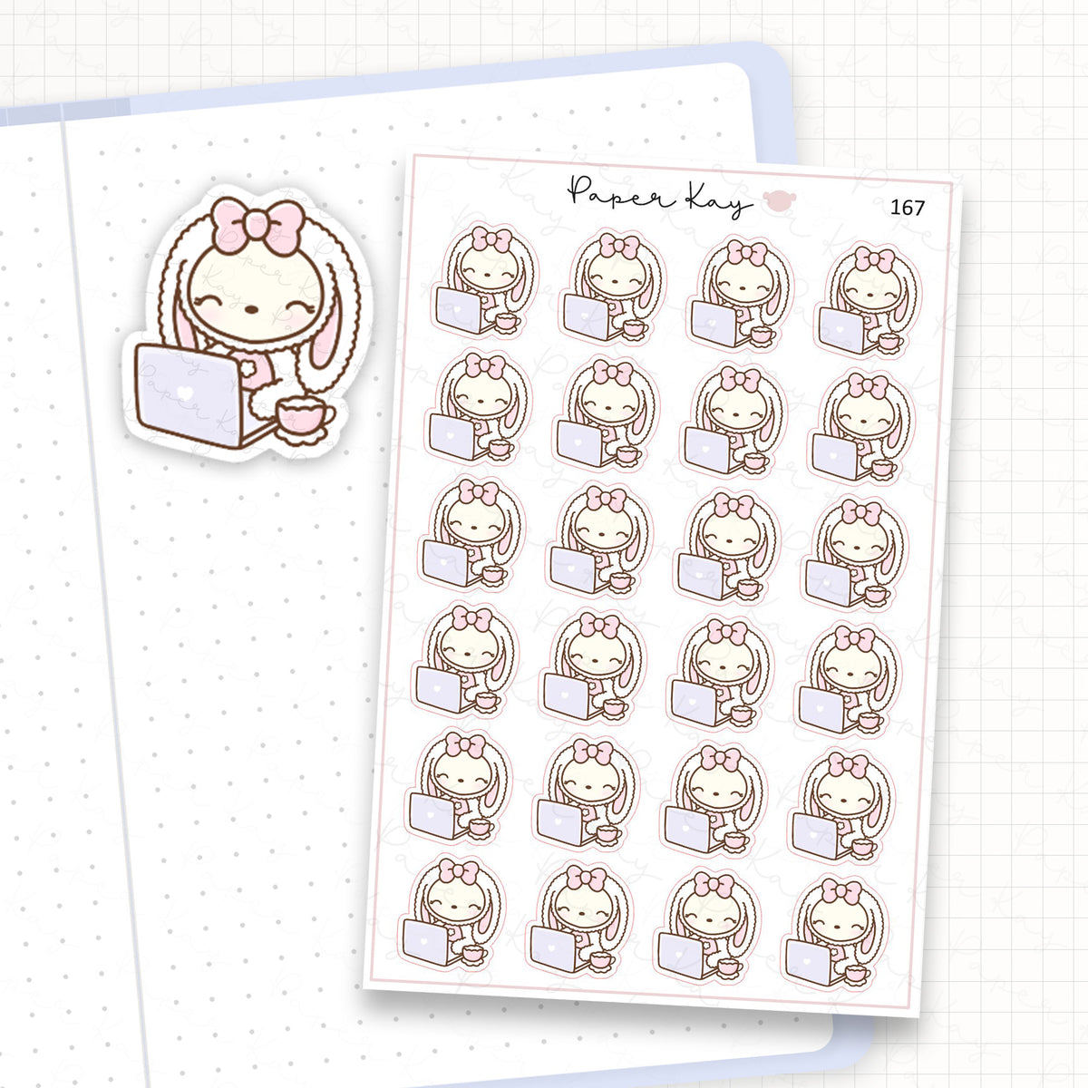 Planner Bunny - Laptop/Work Sticker Sheet