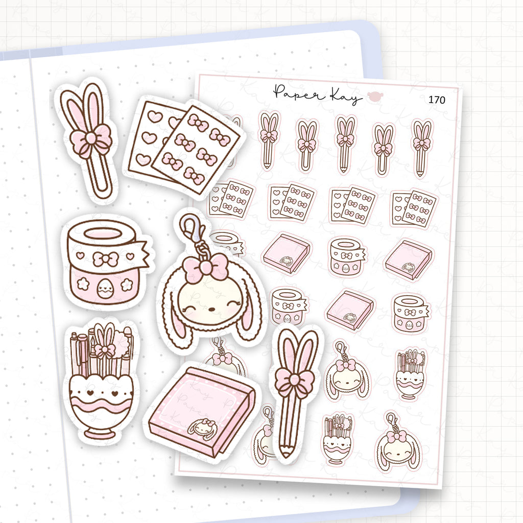 Zoomed in image of the doodles from a character planner sticker sheet.