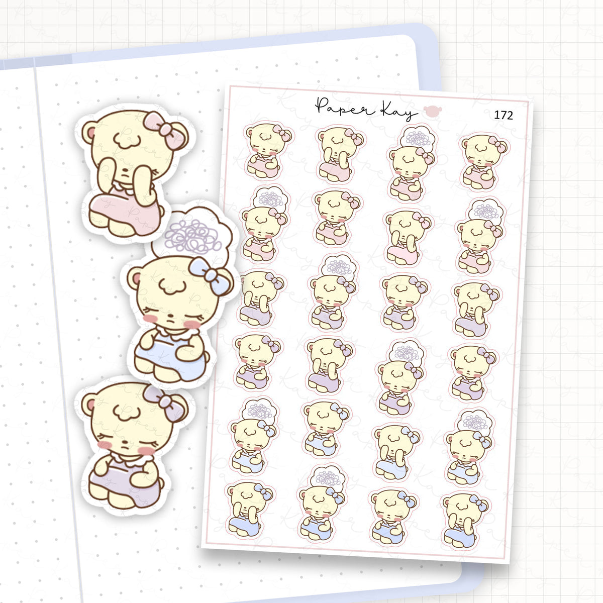 Confused/Stressed/Brain Fog Sticker Sheet