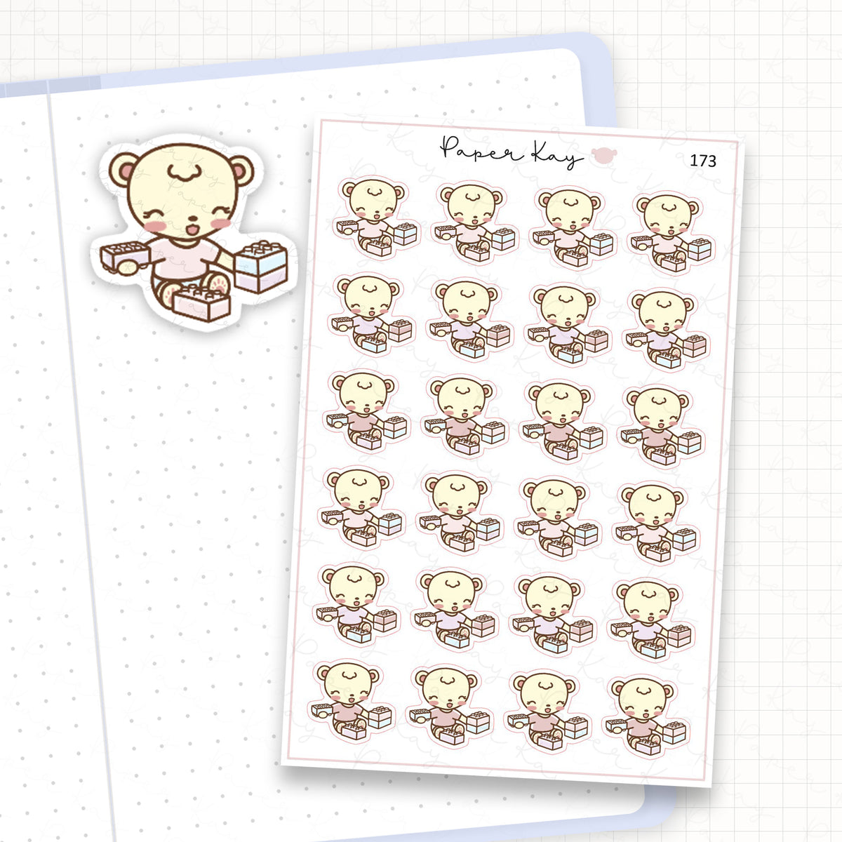Playing with Building Blocks Sticker Sheet