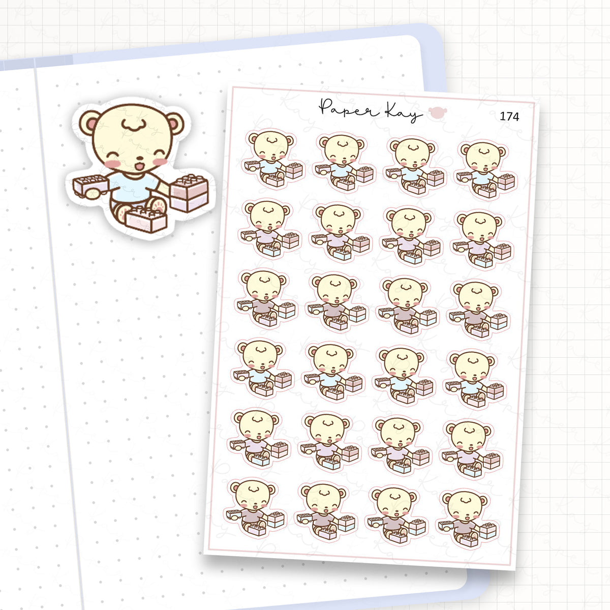 Playing with Building Blocks Sticker Sheet