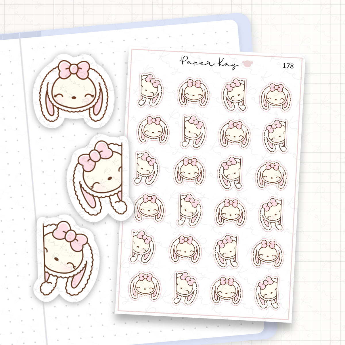 Planner Bunny - Peek-a-boo Sticker Sheet