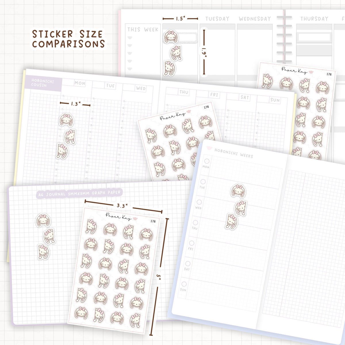 Planner Bunny - Peek-a-boo Sticker Sheet