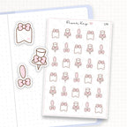 Zoomed in image of the doodles from a character planner sticker sheet.