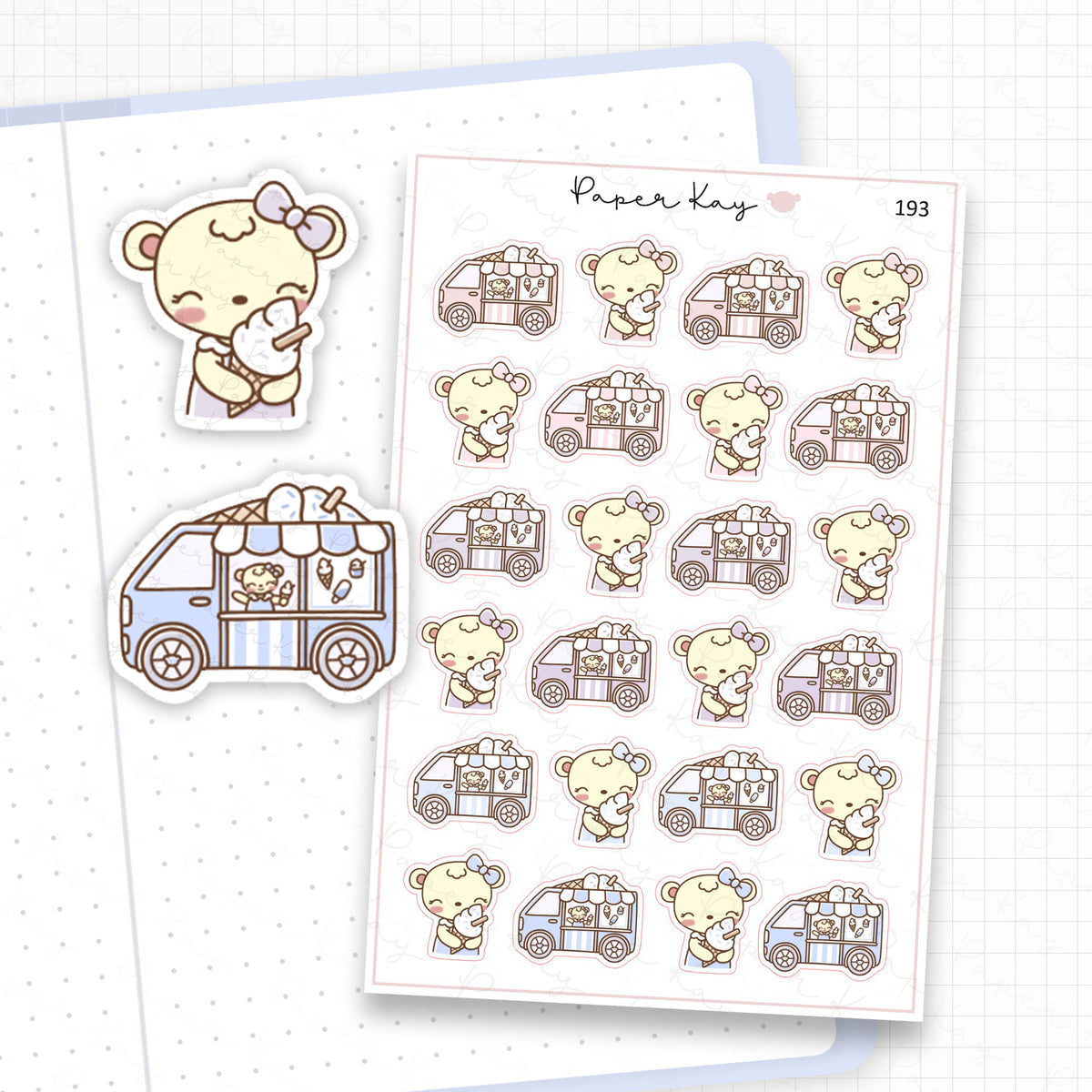 Ice Cream Van Sticker Sheet