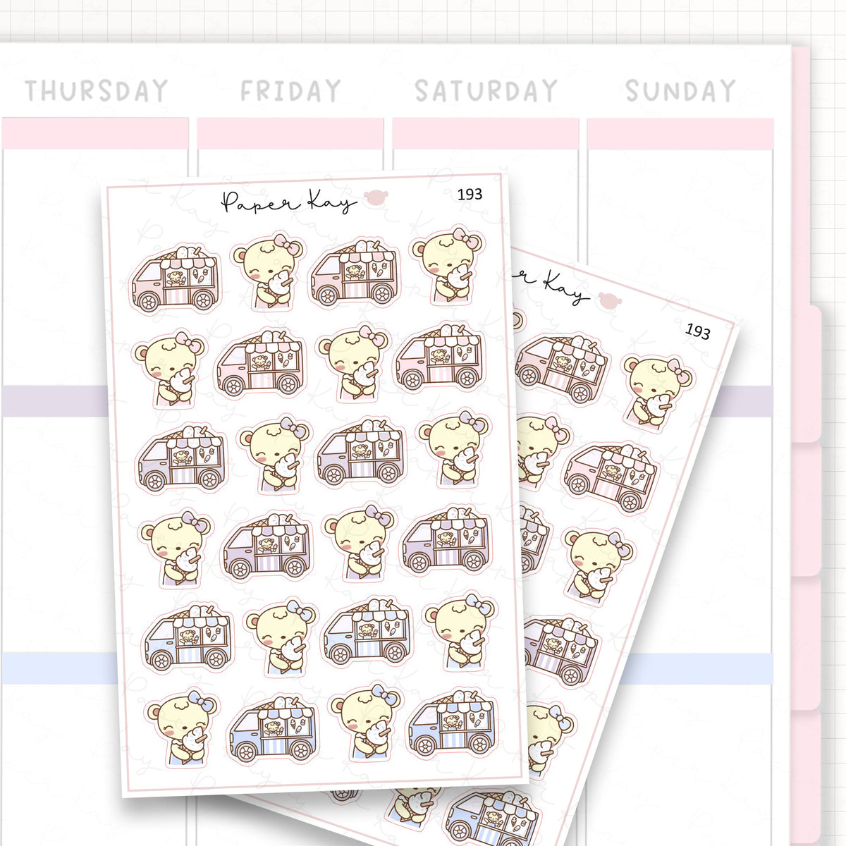 Ice Cream Van Sticker Sheet