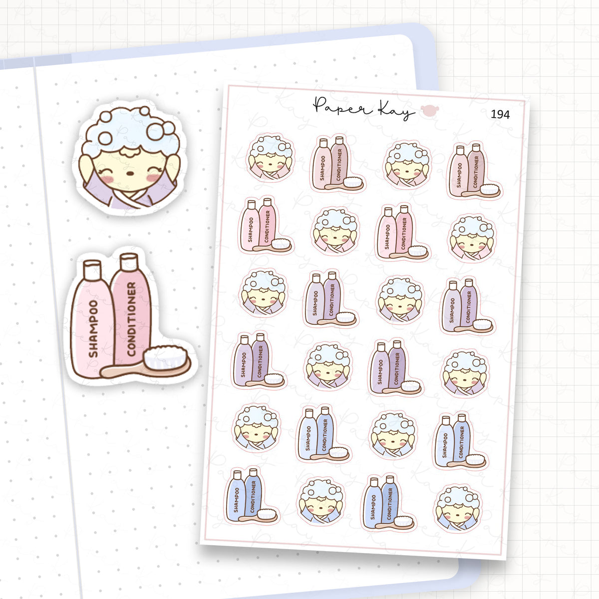 Hair Wash Sticker Sheet