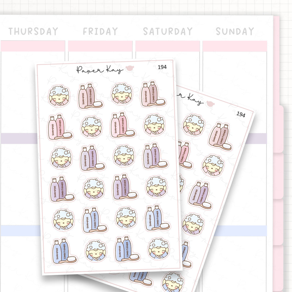 Hair Wash Sticker Sheet