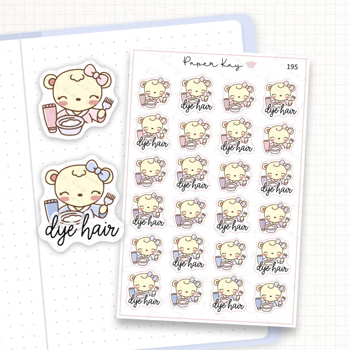 Dye Hair Sticker Sheet