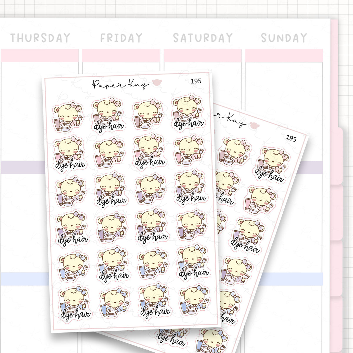 Dye Hair Sticker Sheet