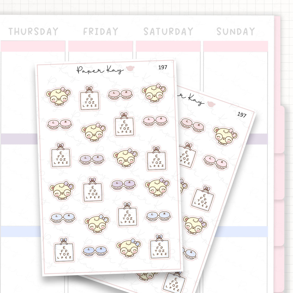 Opticians/Glasses/Contact Lenses Sticker Sheet