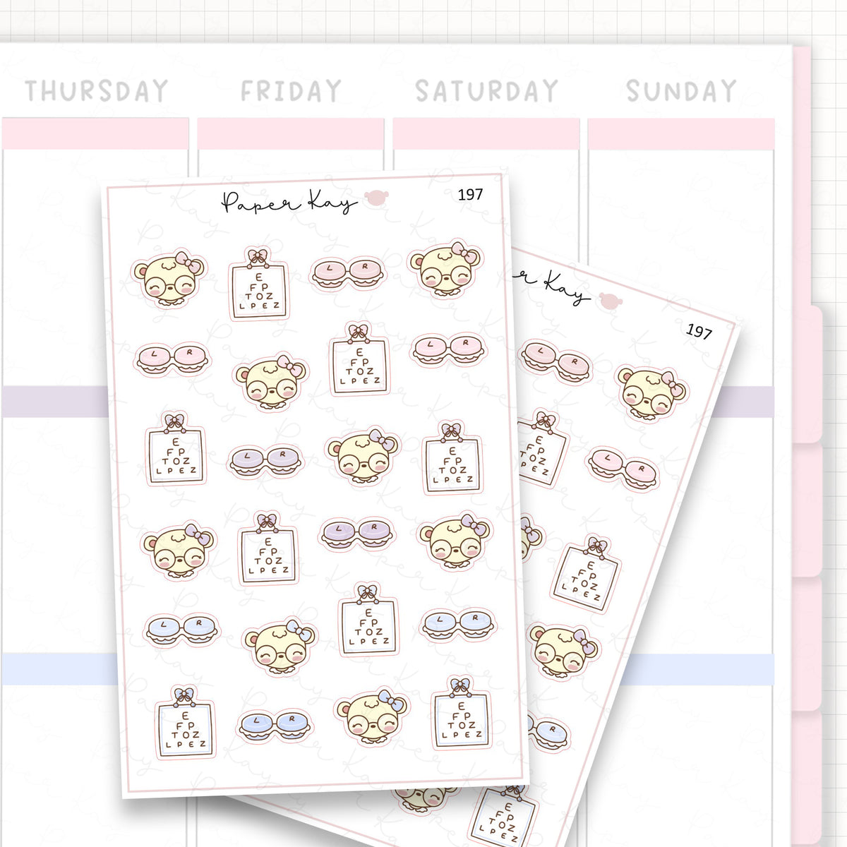 Opticians/Glasses/Contact Lenses Sticker Sheet