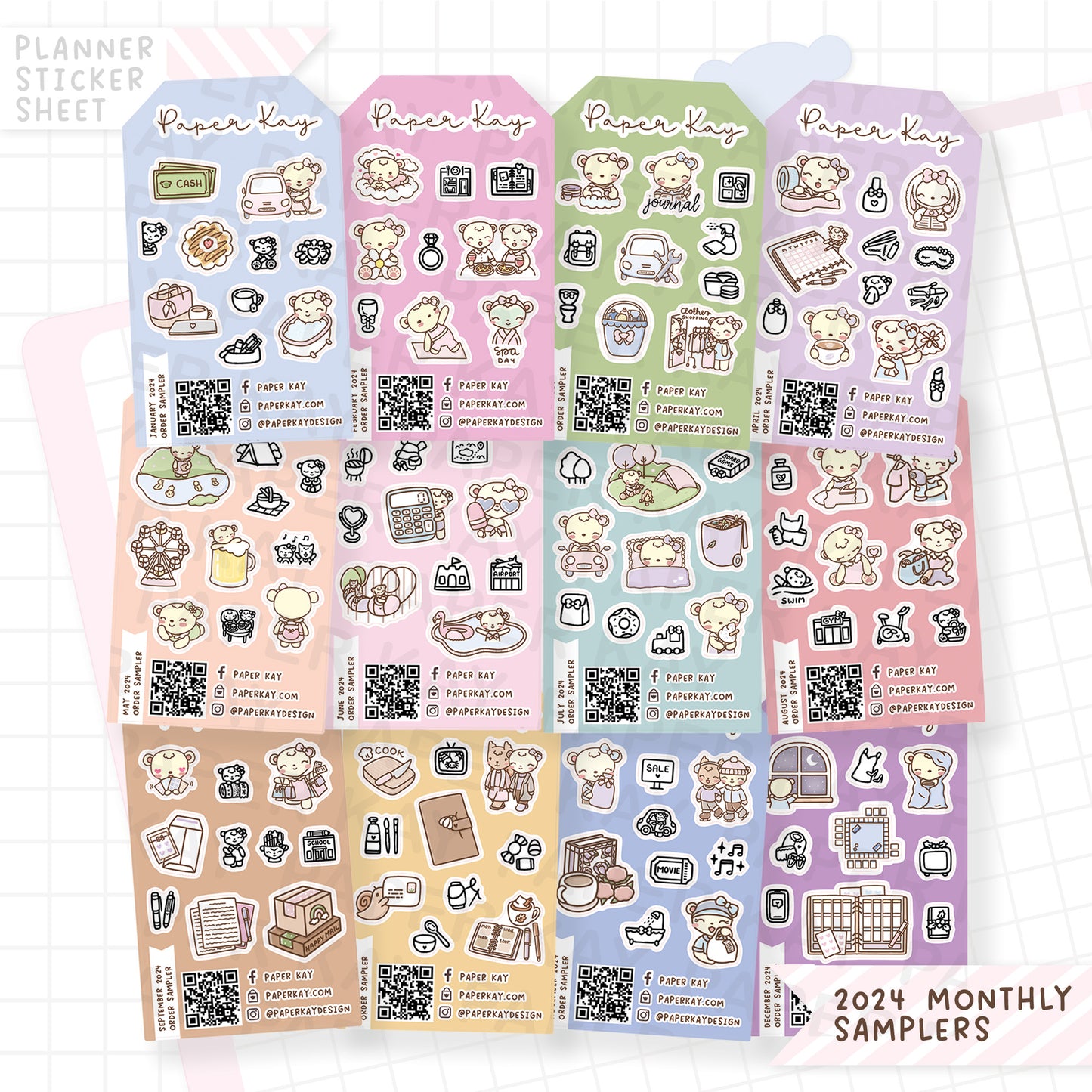 2024 Monthly Sampler Stickers