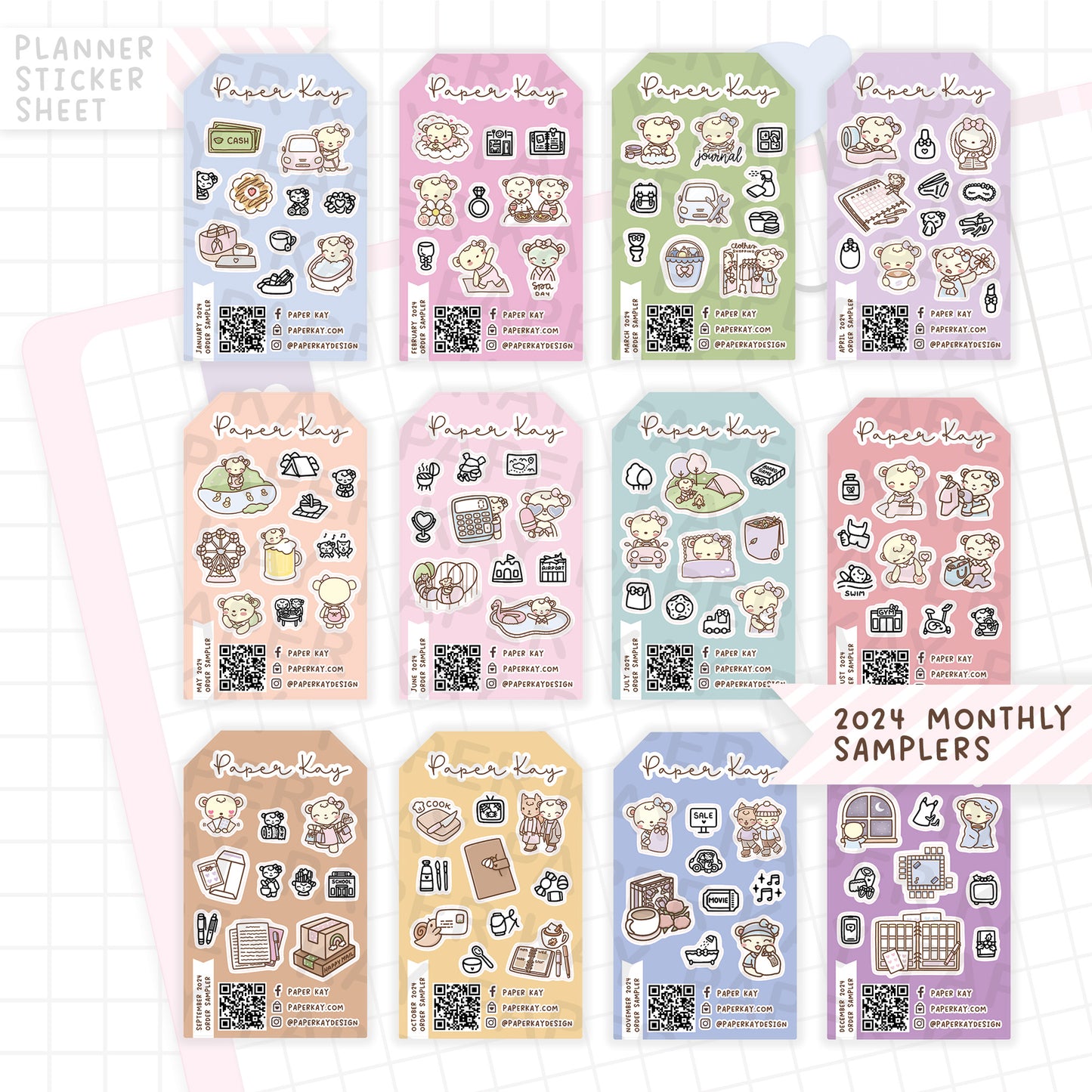 2024 Monthly Sampler Stickers