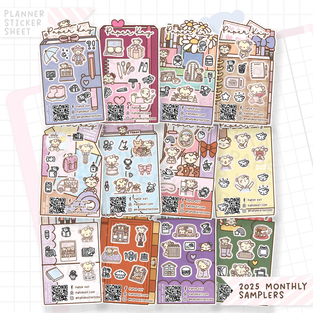 2025 Monthly Sampler Stickers