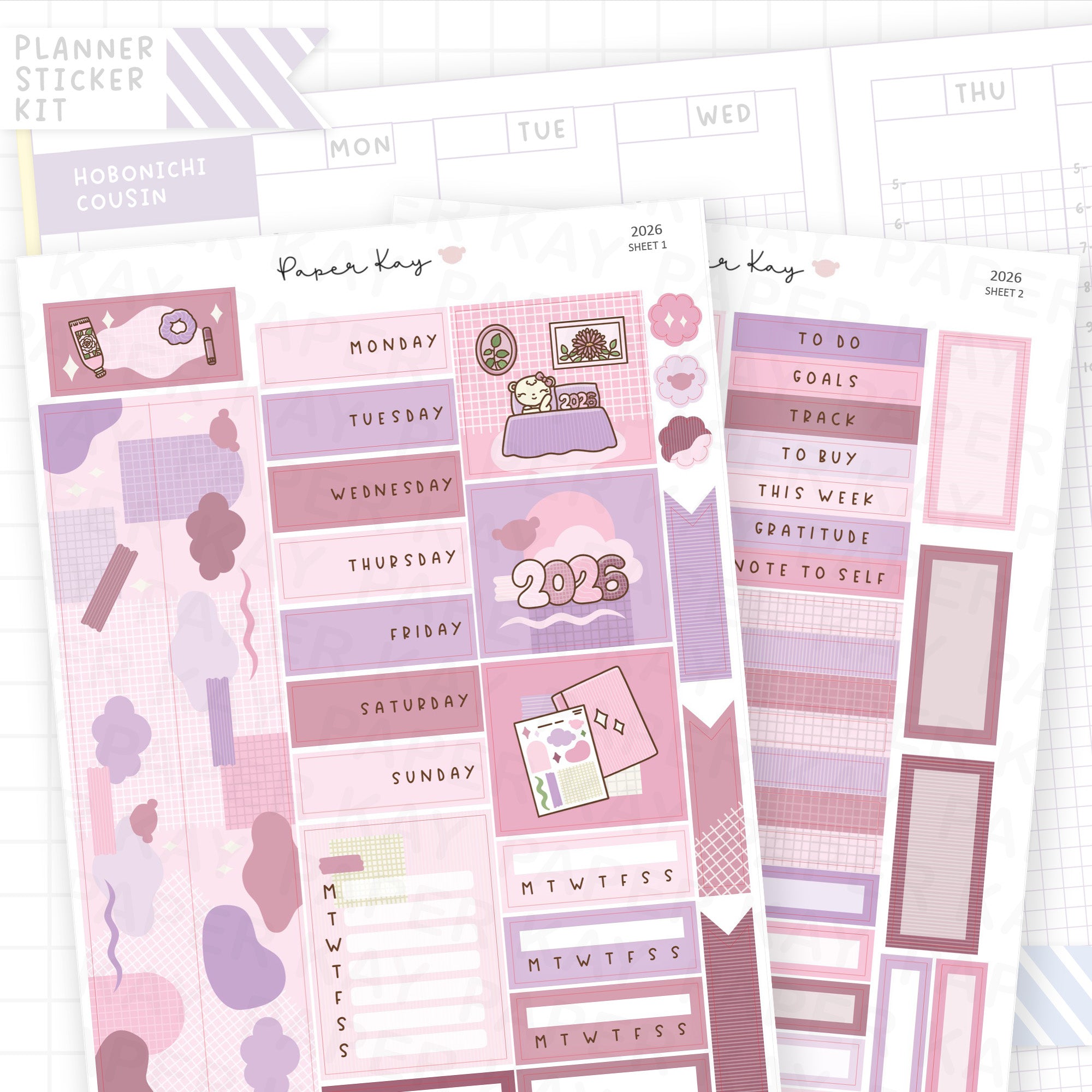 2026 Hobonichi Cousin Sticker Kit
