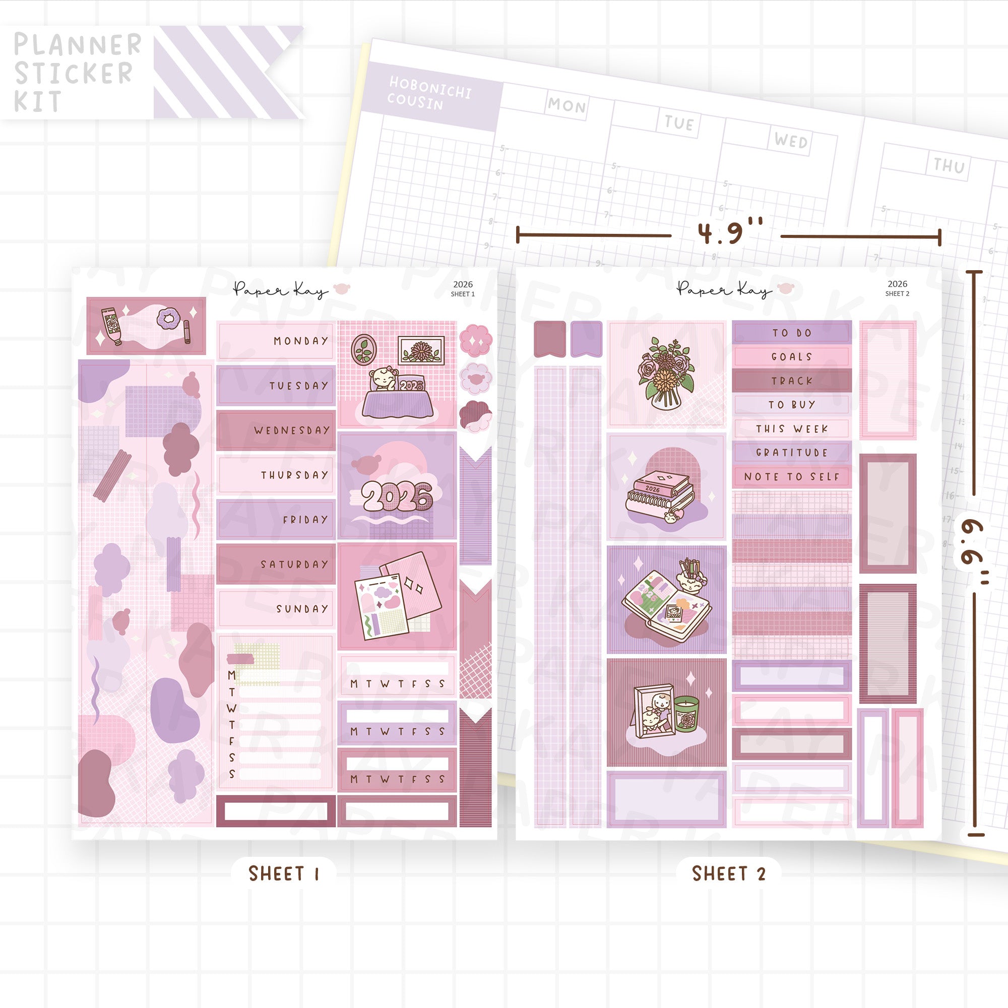 2026 Hobonichi Cousin Sticker Kit