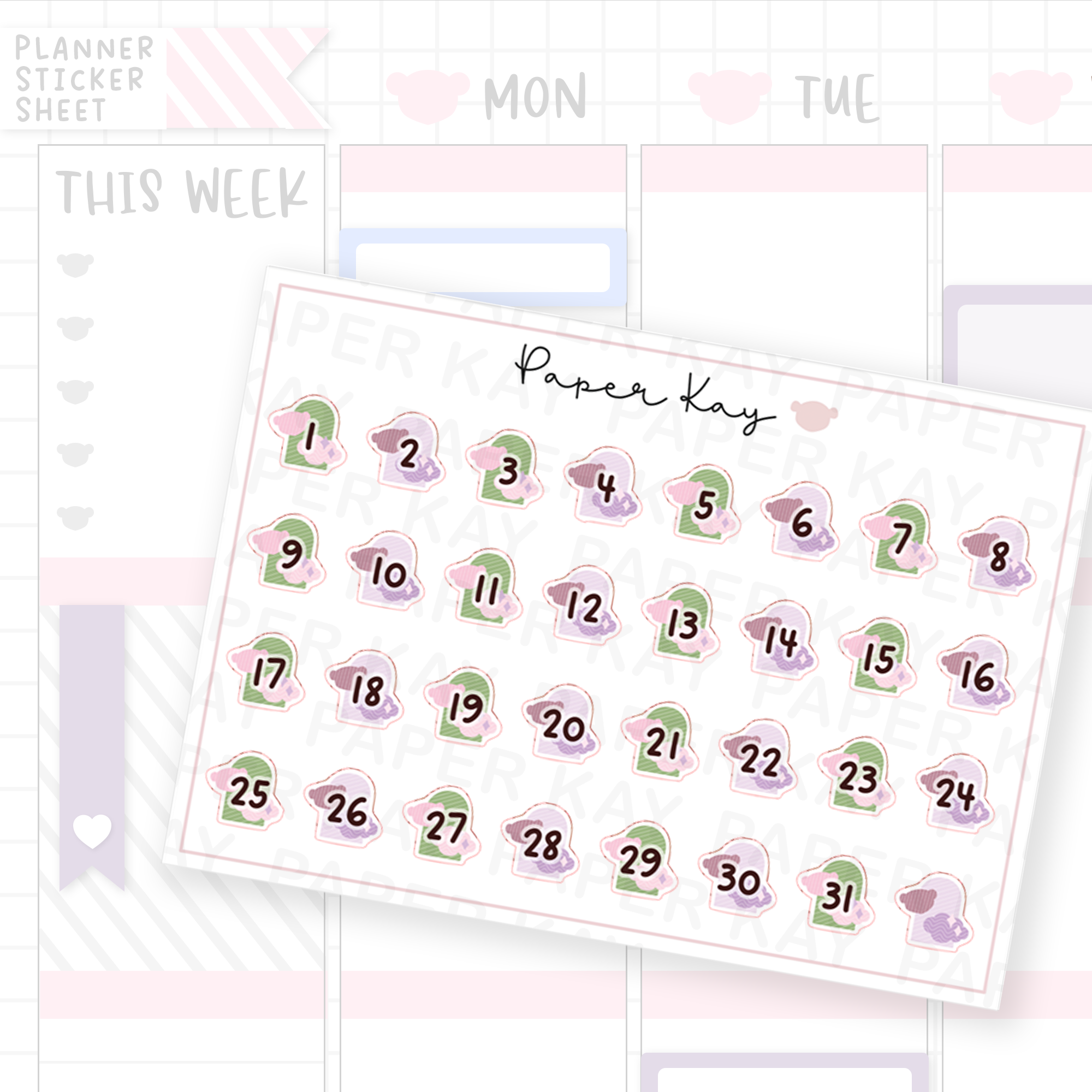 2026 Shapes Date Dot Stickers