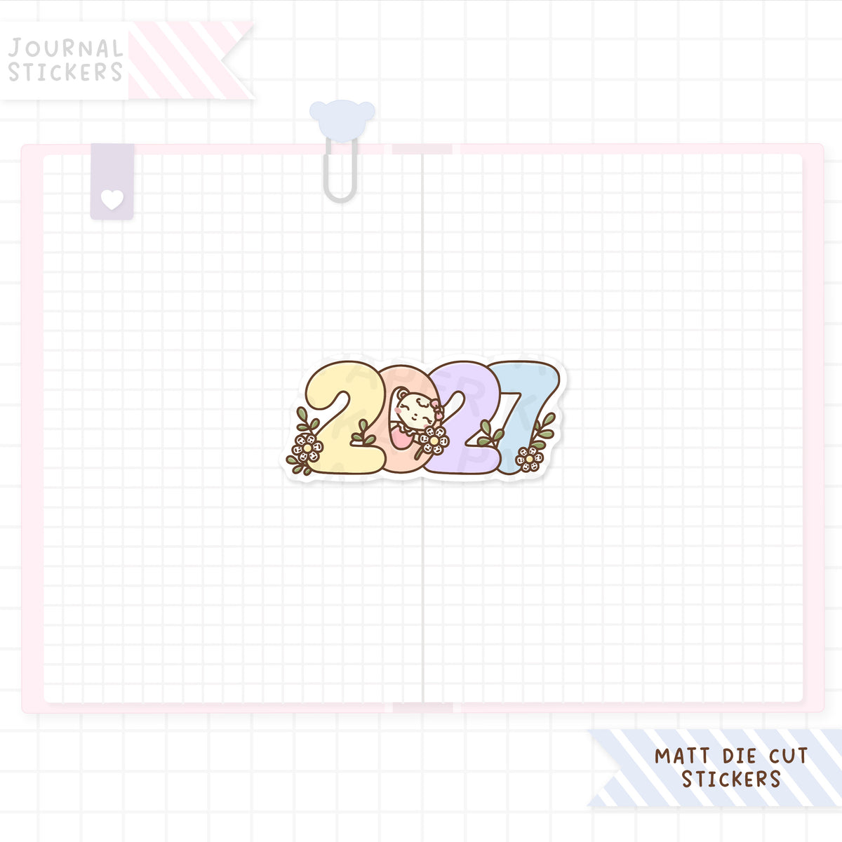 2027 Matte Sticker Die Cut