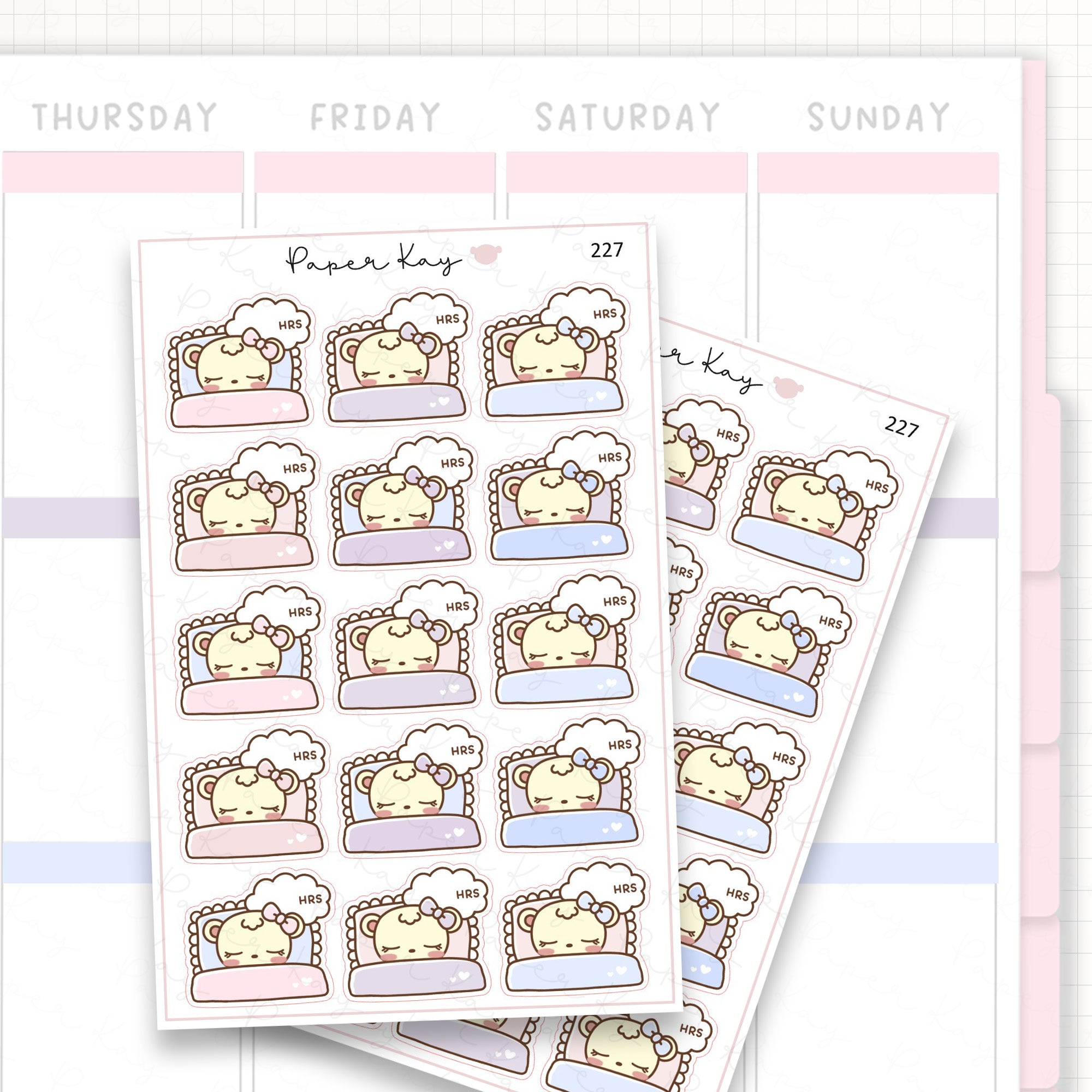 Hours of Sleep Sticker Sheet