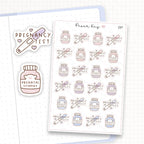 Zoomed in image of the doodles from a character planner sticker sheet.