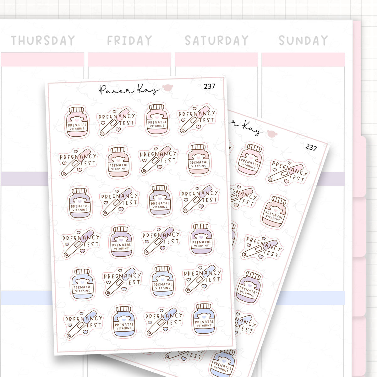 Sticker sheet product measurement.