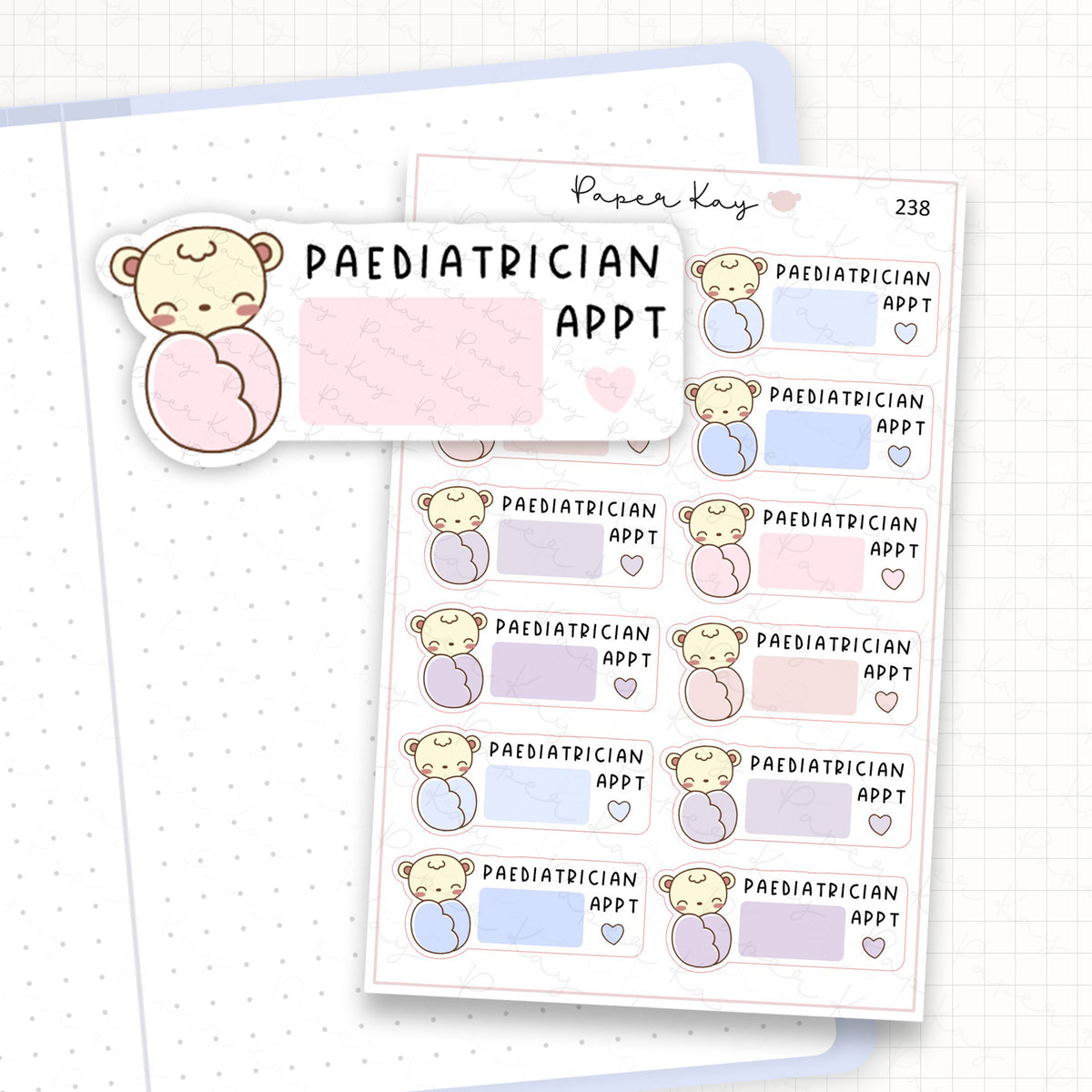 Paediatrician Appointment Box Sticker Sheet