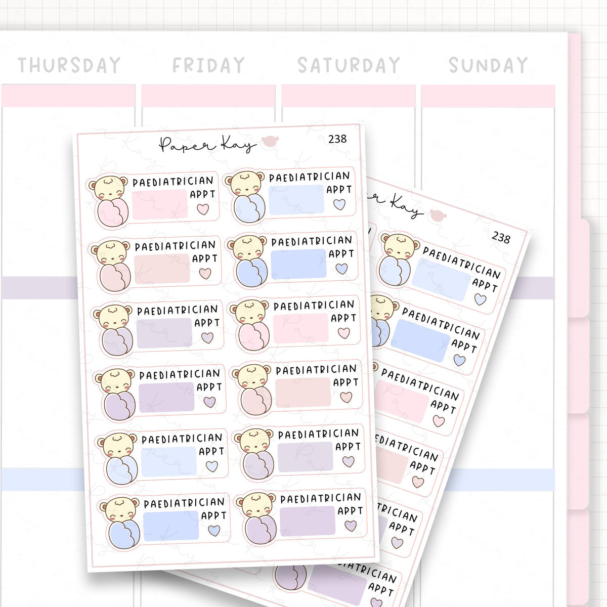 Paediatrician Appointment Box Sticker Sheet