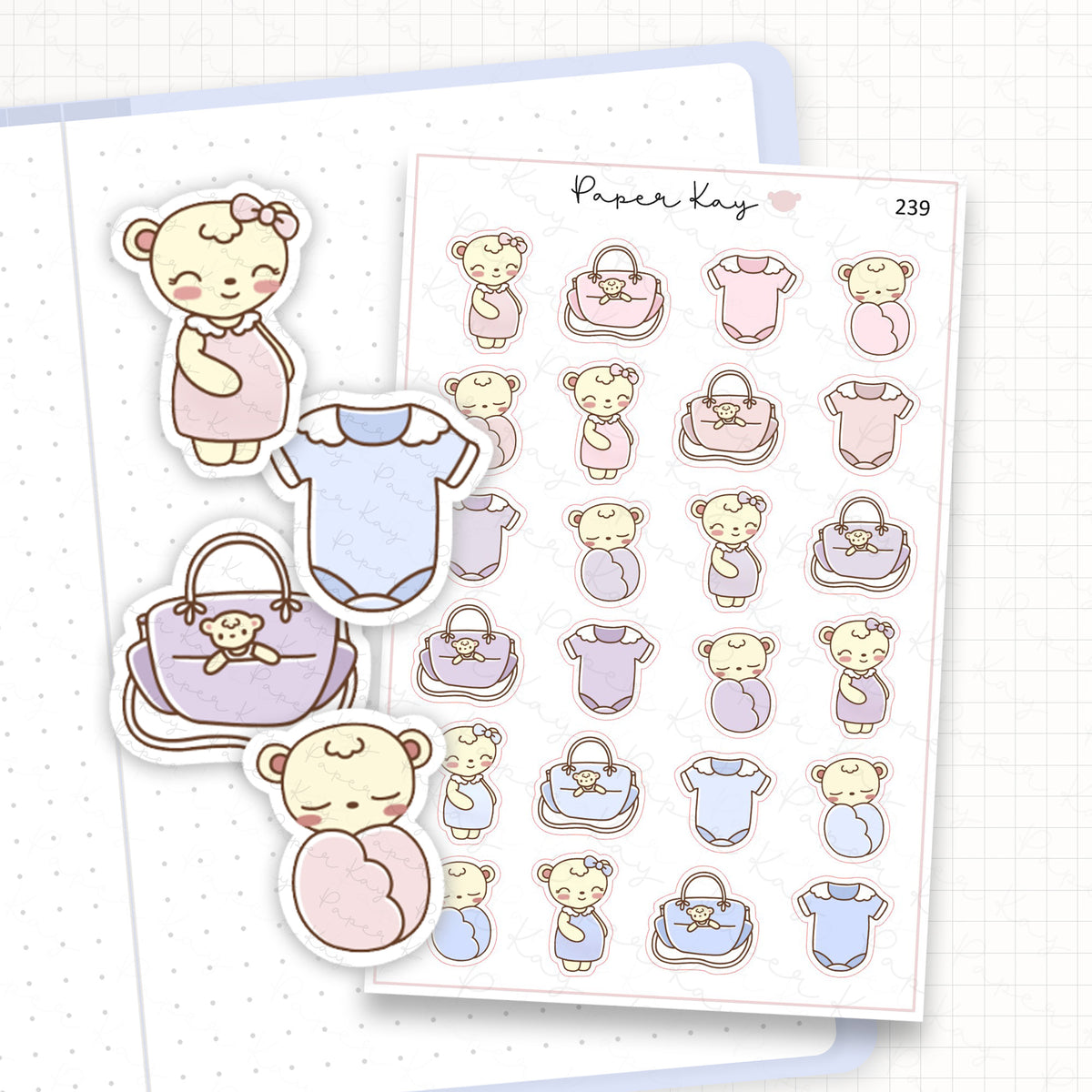 Pregnant Mother and Baby Sticker Sheet