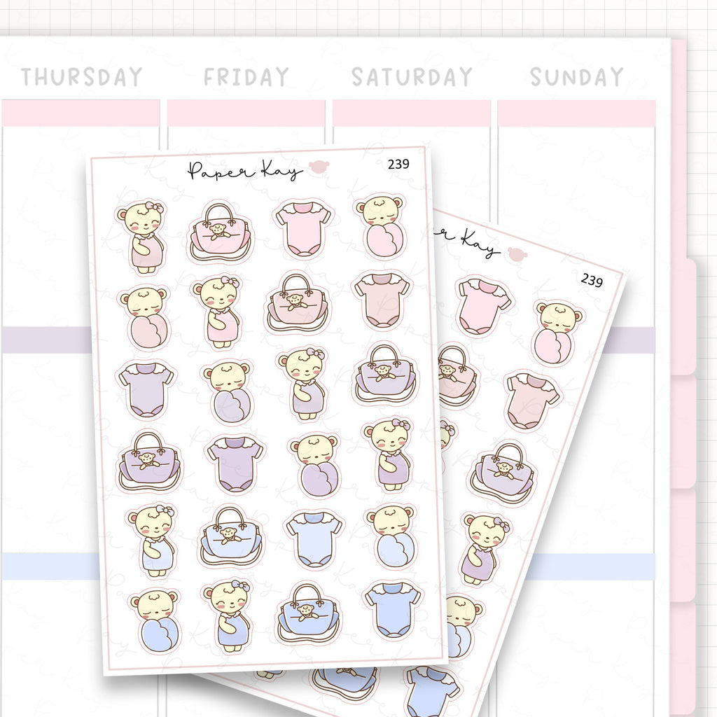 Pregnant Mother and Baby Sticker Sheet