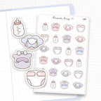 Zoomed in image of the doodles from a character planner sticker sheet.