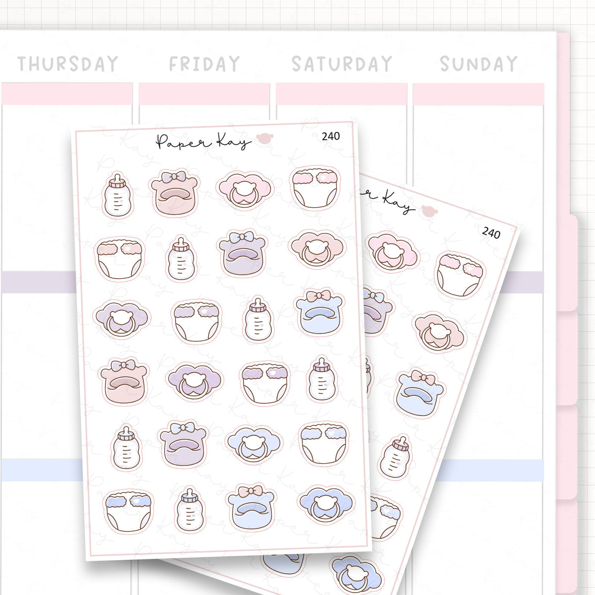 Sticker sheet product measurement.