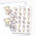 Mother and Baby on a Walk Sticker Sheet