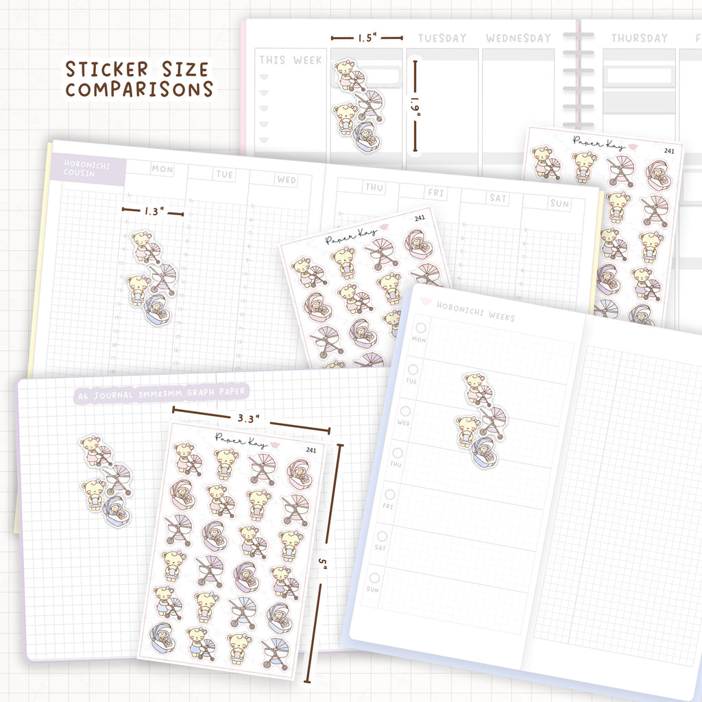 Mother and Baby on a Walk Sticker Sheet