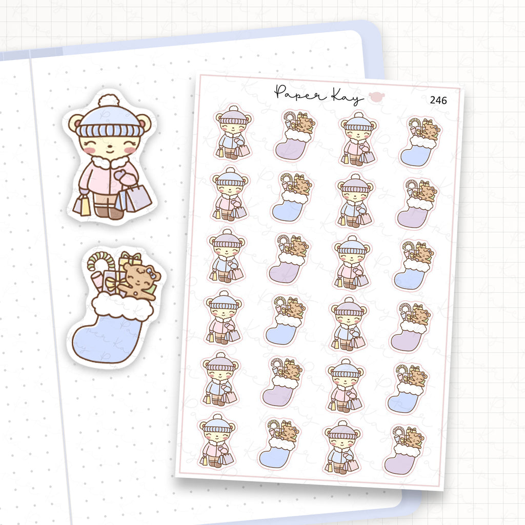 Christmas Shopping Sticker Sheet