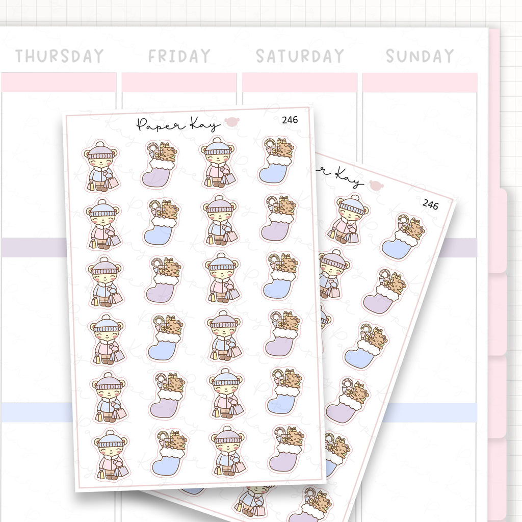 Christmas Shopping Sticker Sheet