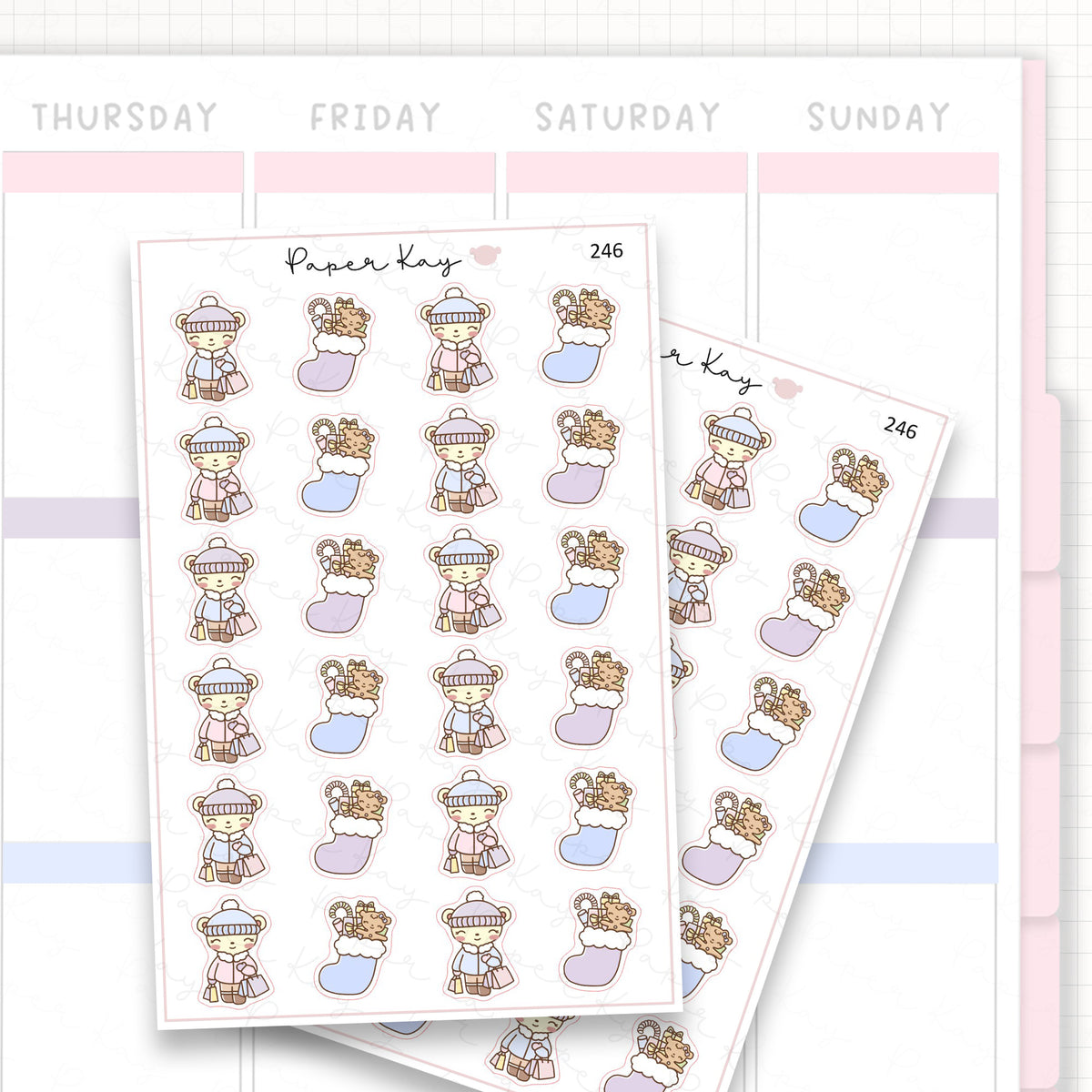 Christmas Shopping Sticker Sheet