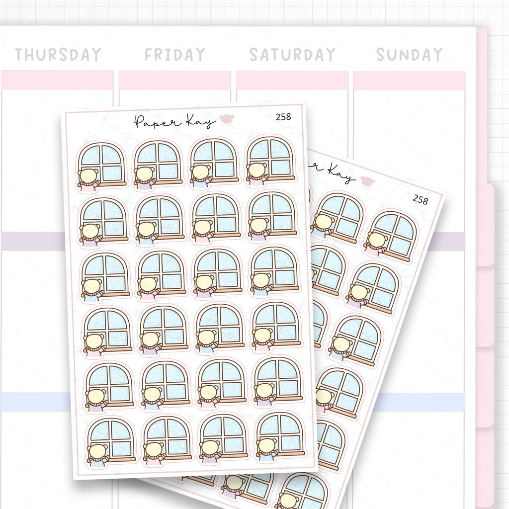 Snowy Window Sticker Sheet