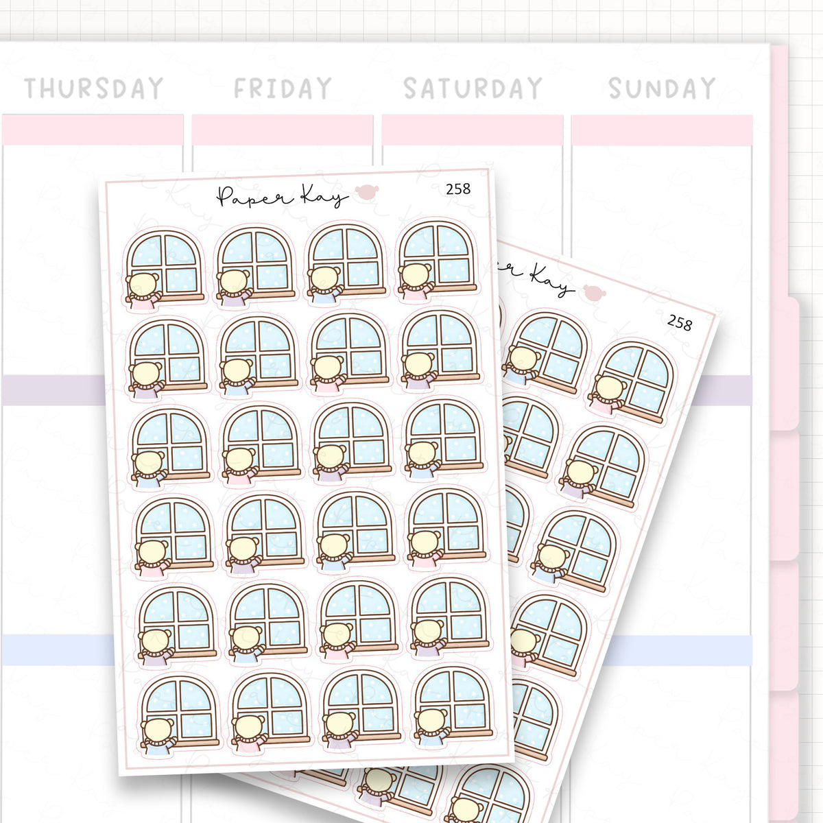Snowy Window Sticker Sheet