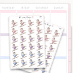Downhill Skiing Sticker Sheet