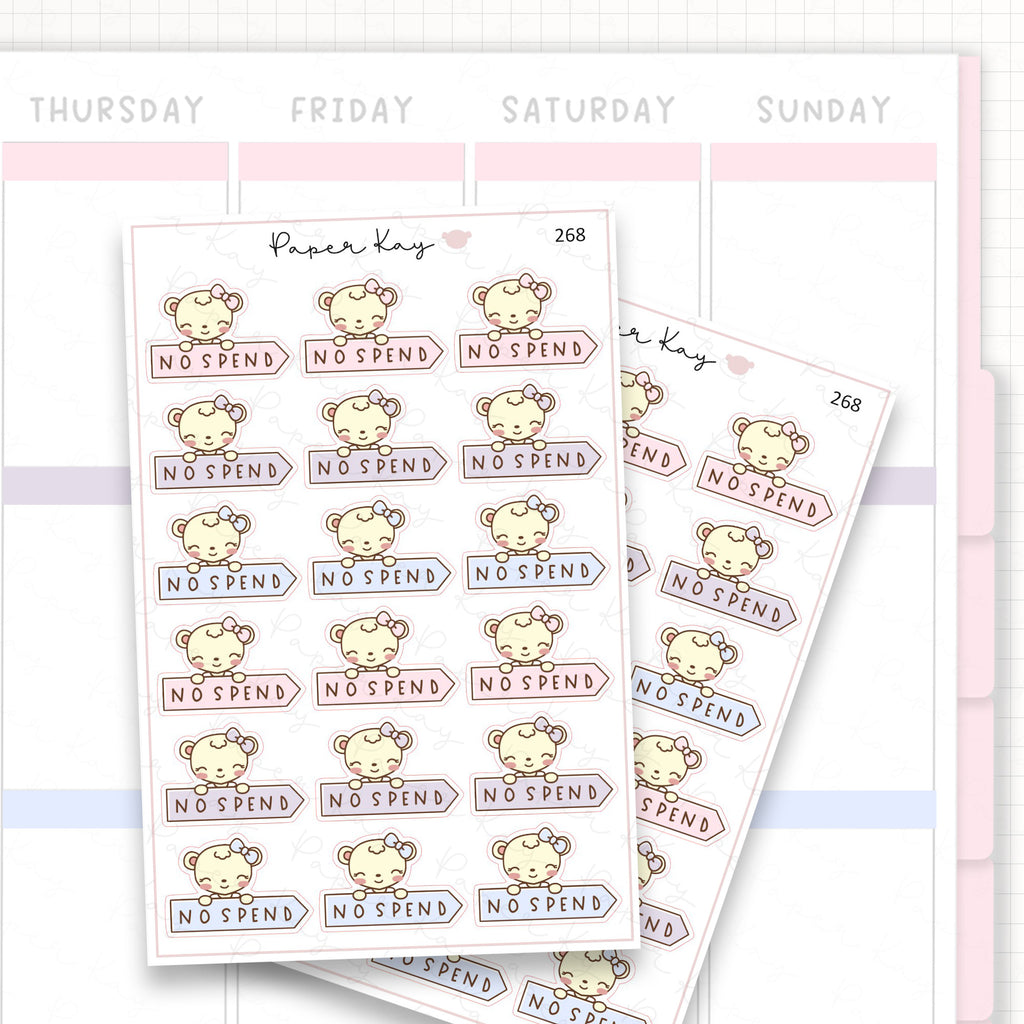 No Spend Sticker Sheet