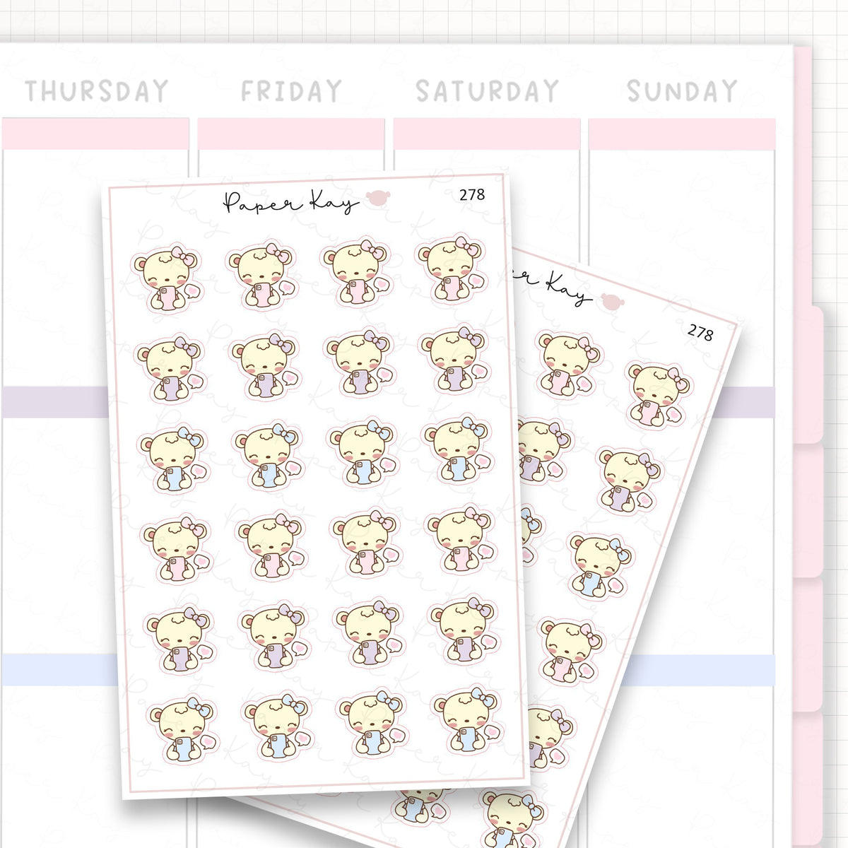 Checking Phone/Social Media Sticker Sheet