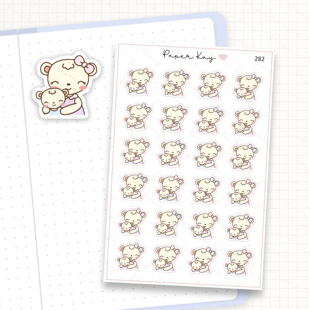 Mama Bear and Cubs Sticker Sheet