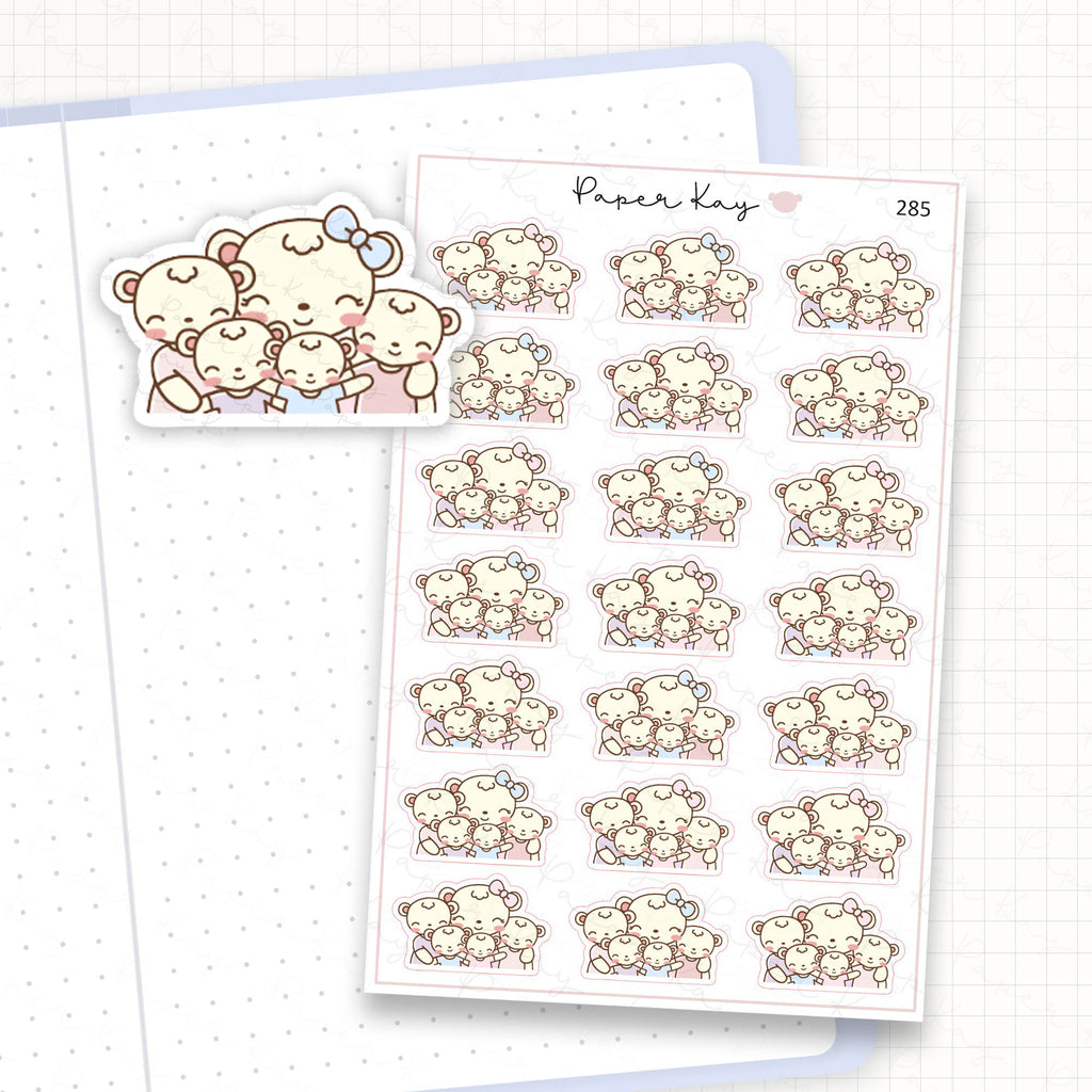 Mama Bear and Cubs Sticker Sheet